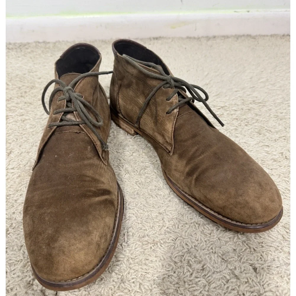 Kenneth Cole Techni-Cole Brown Suede Lace Up‎ Chukka Boots Men's 13 Gel Comfort